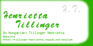 henrietta tillinger business card